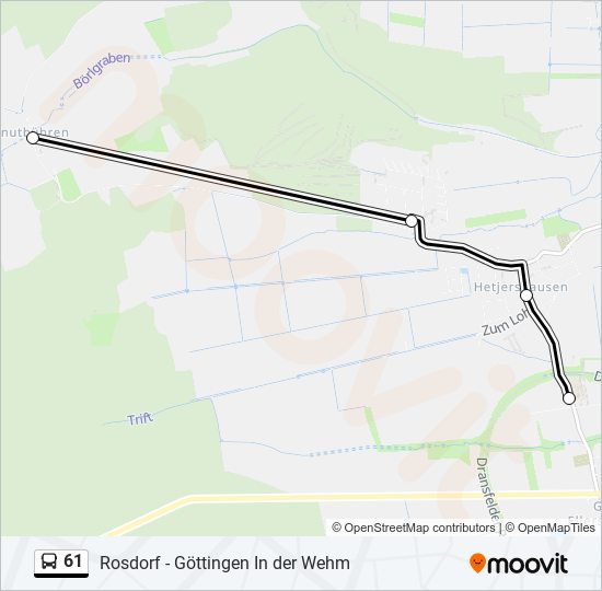 61 bus Line Map