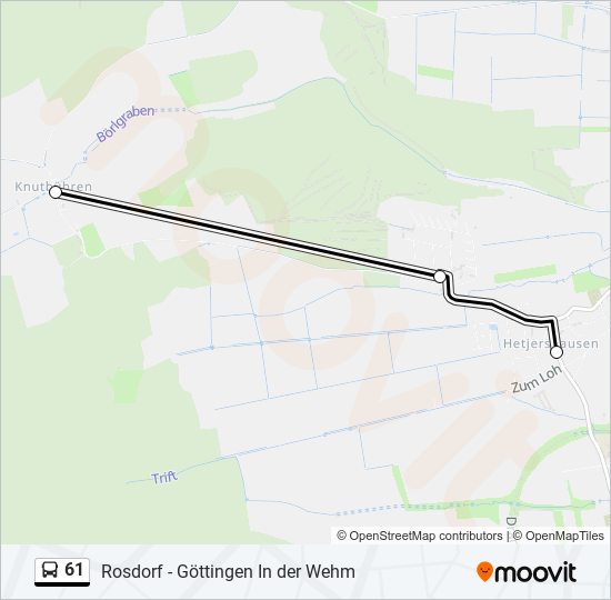 Buslinie 61 Karte