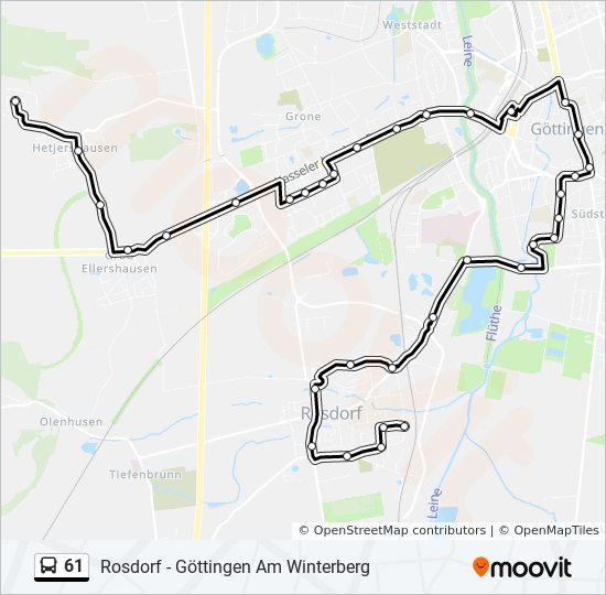 61 bus Line Map