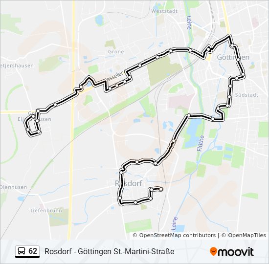 Buslinie 62 Karte