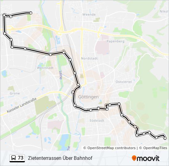 73 bus Line Map