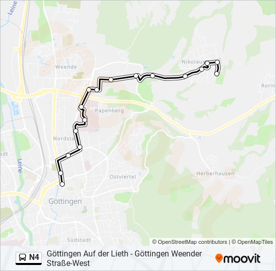 N4 bus Line Map