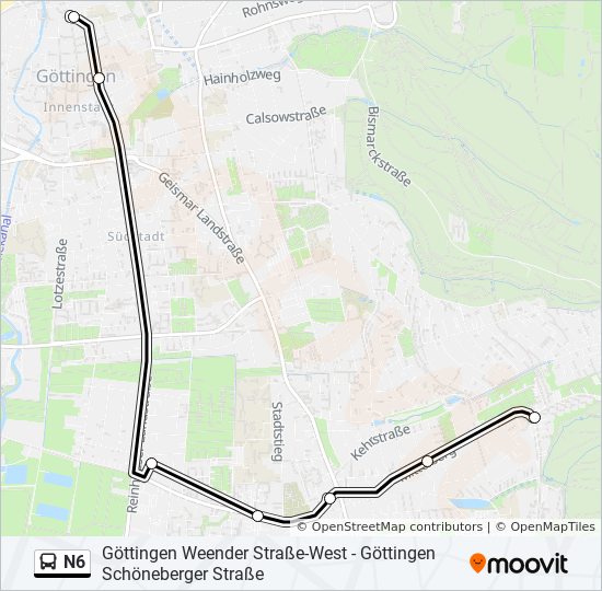 N6 bus Line Map