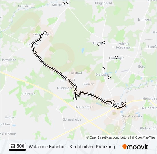 Buslinie 500 Karte
