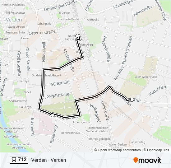 Buslinie 712 Karte