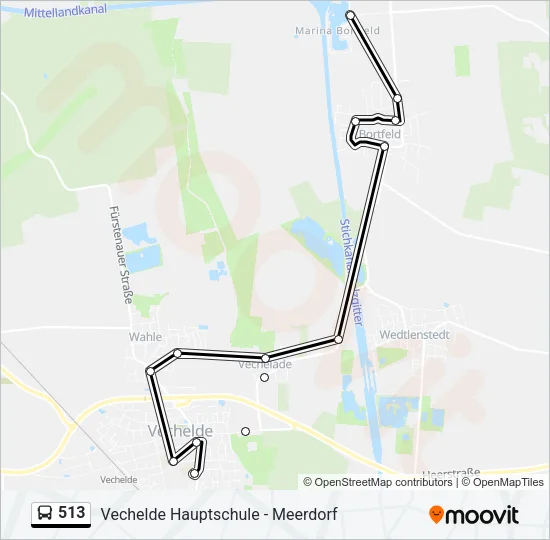 Автобус 513: карта маршрута
