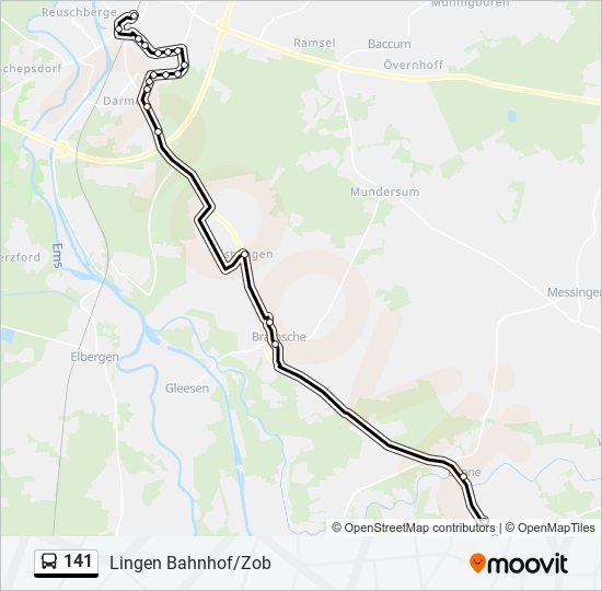 141 bus Line Map