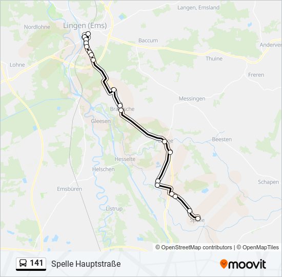 141 bus Line Map