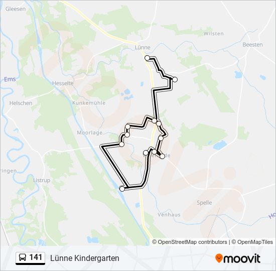 141 bus Line Map