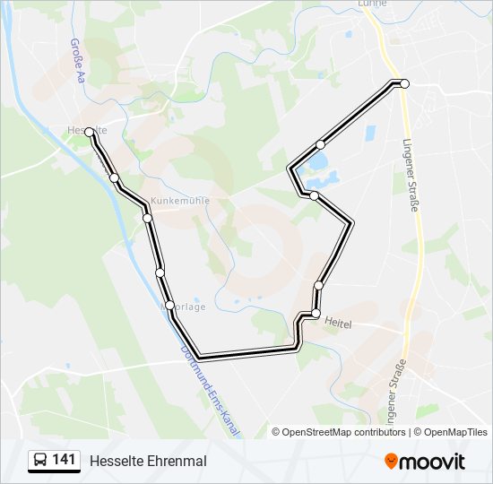 141 bus Line Map