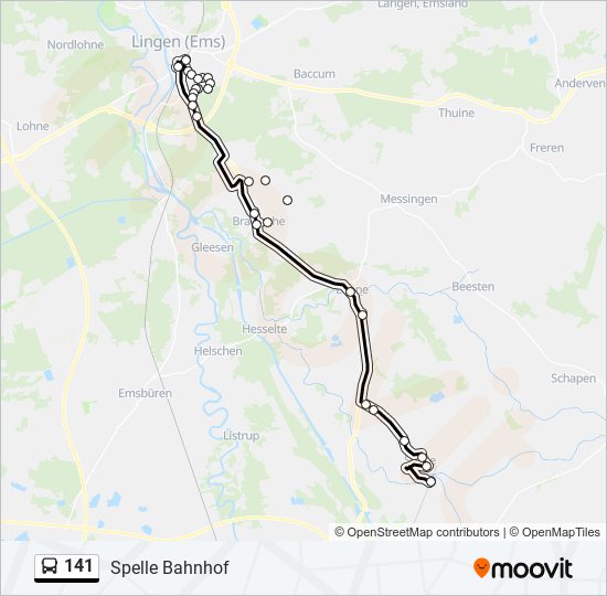 141 bus Line Map