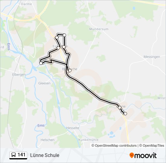 141 bus Line Map