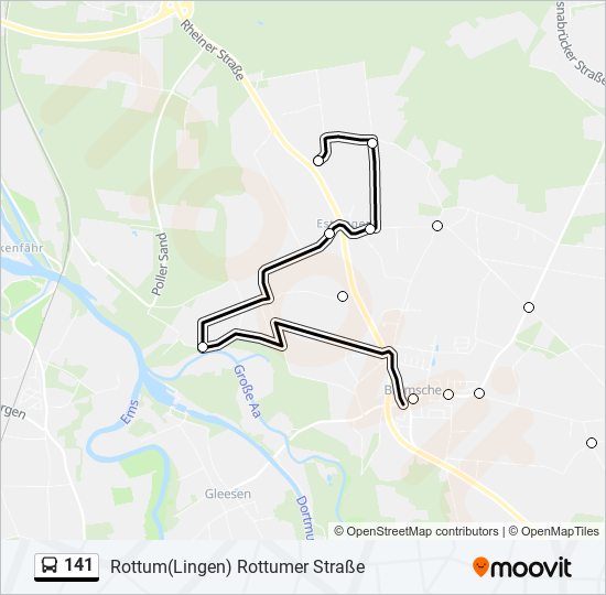 141 bus Line Map