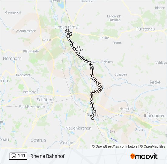 141 bus Line Map