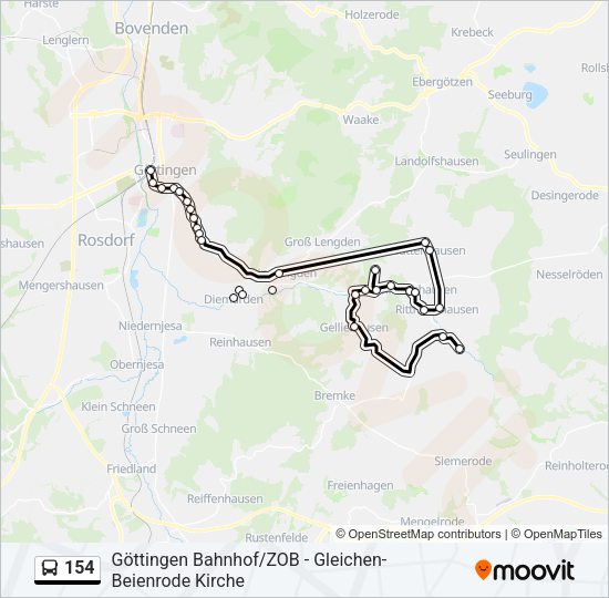 Buslinie 154 Karte