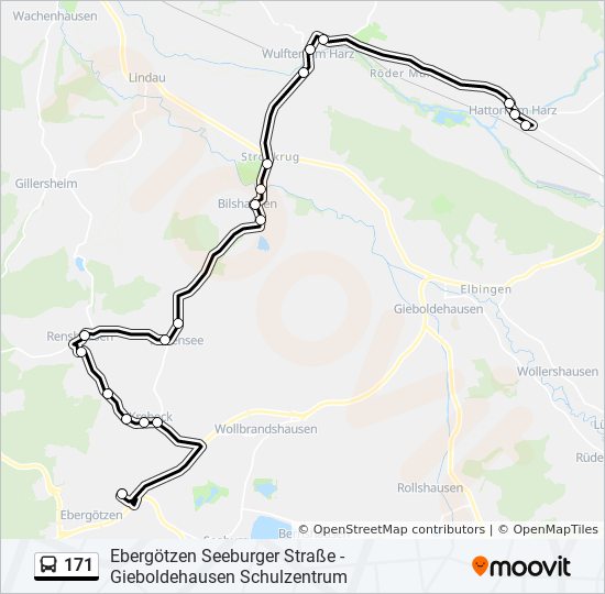 Buslinie 171 Karte