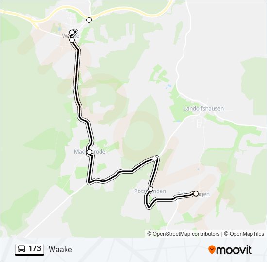 173 bus Line Map