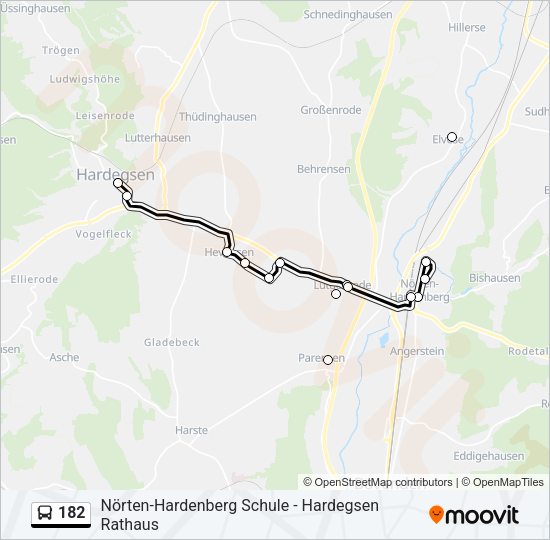Buslinie 182 Karte