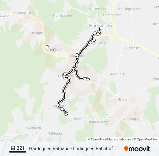 Buslinie 221 Karte