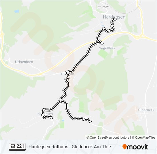 221 bus Line Map