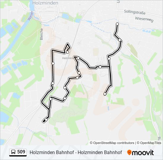 509 bus Line Map