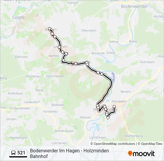 521 Bus Line Map