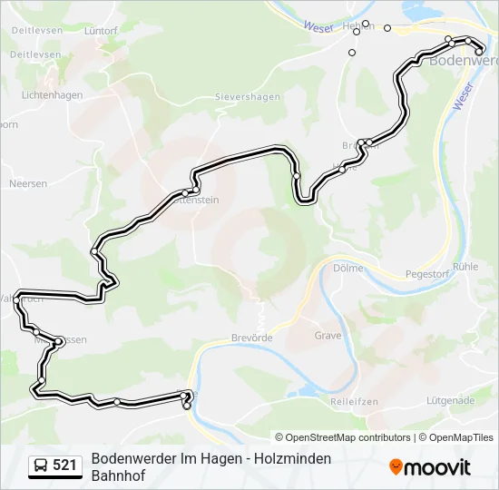 521 Bus Line Map