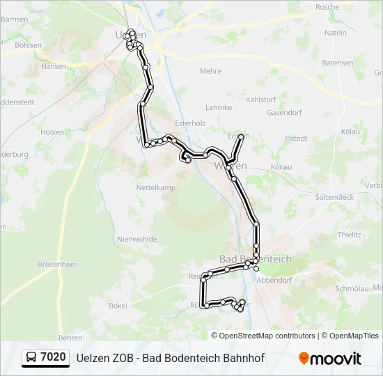7020 Bus Line Map