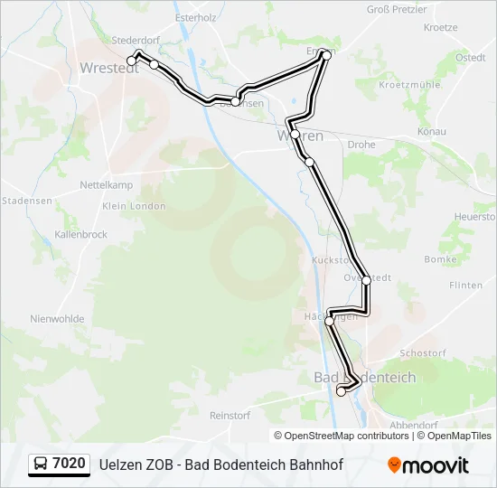 7020 Bus Line Map