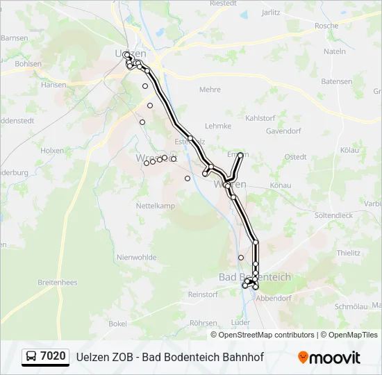 7020 Bus Line Map