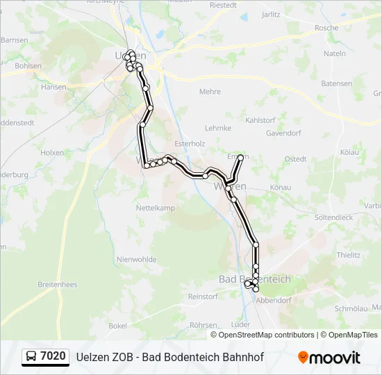 7020 Bus Line Map