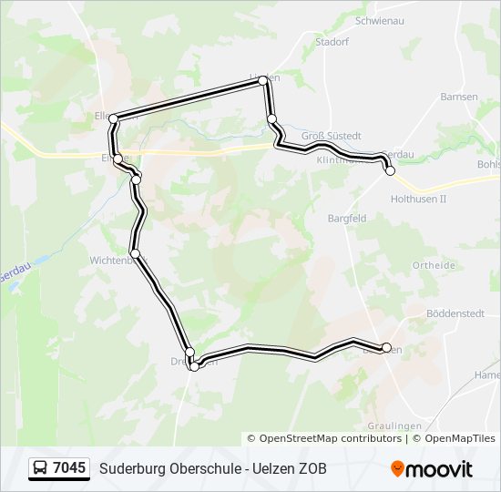 7045 bus Line Map