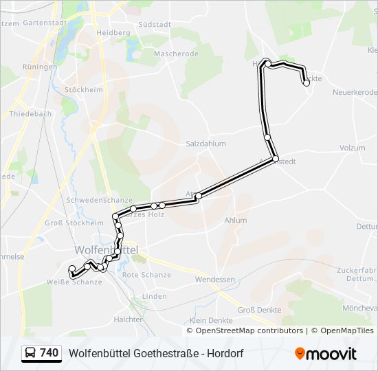 740 bus Line Map