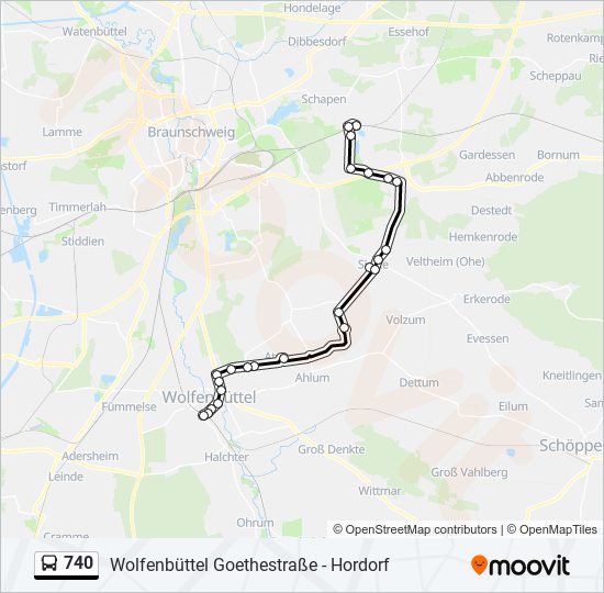 740 bus Line Map