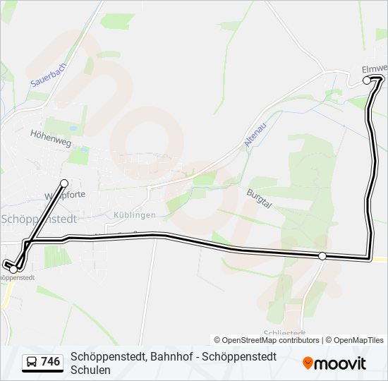 746 bus Line Map