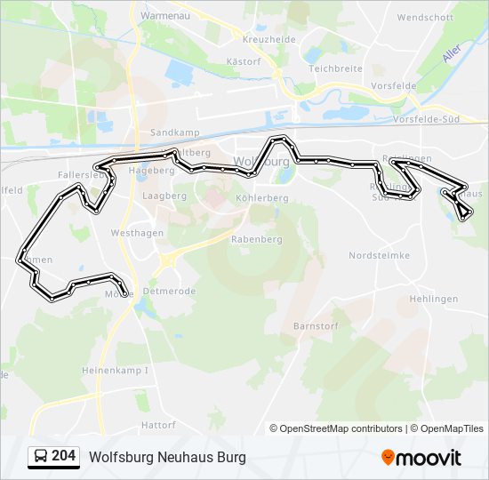 204 Route: Schedules, Stops & Maps - Wolfsburg Neuhaus Burg (Updated)