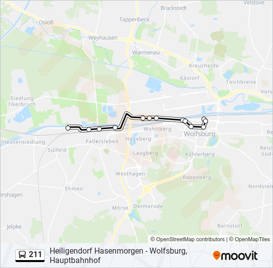 211 bus Line Map