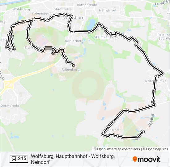 215 bus Line Map