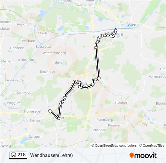 218 bus Line Map