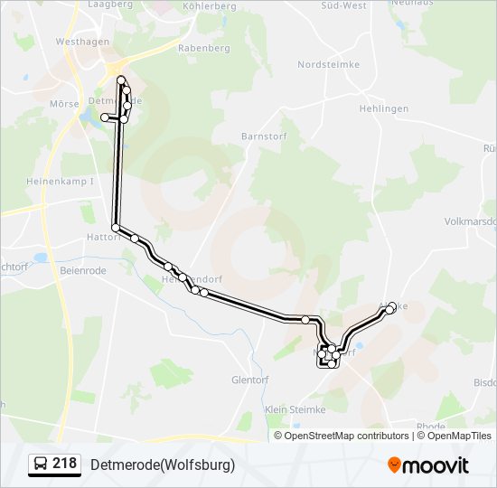 218 bus Line Map