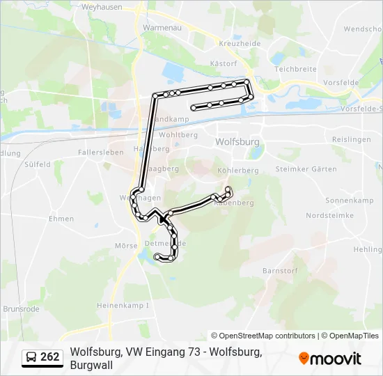 262 Route: Fahrpläne, Haltestellen & Karten - Wolfsburg, Vw Eingang 73 ...