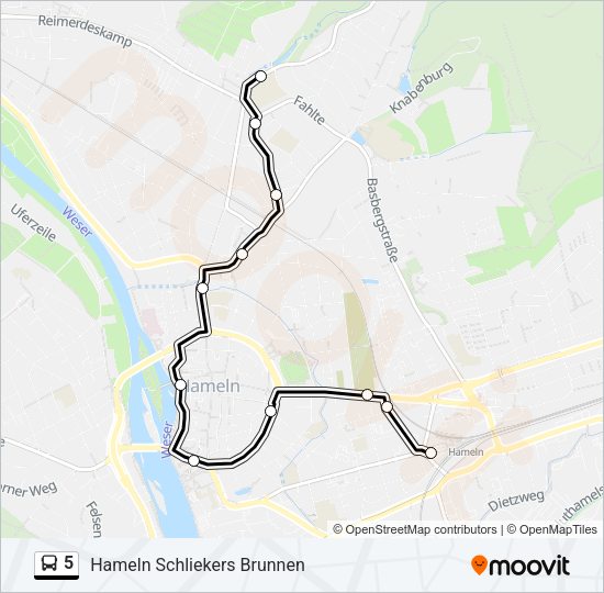 Buslinie 5 Karte