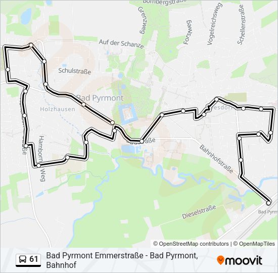 Buslinie 61 Karte