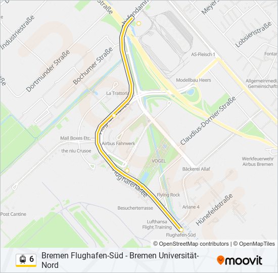 6 Route: Fahrpläne, Haltestellen & Karten - Flughafen (Aktualisiert)