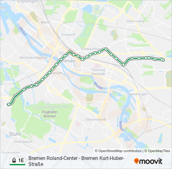 1E light rail Line Map