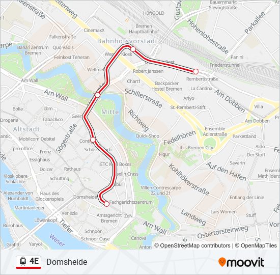 4E light rail Line Map