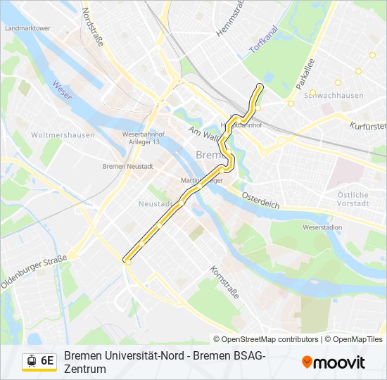 6e Route: Schedules, Stops & Maps - Neustadt / Bsag-Zentrum (Updated)