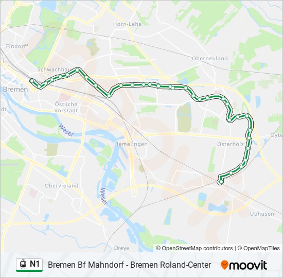 N1 light rail Line Map