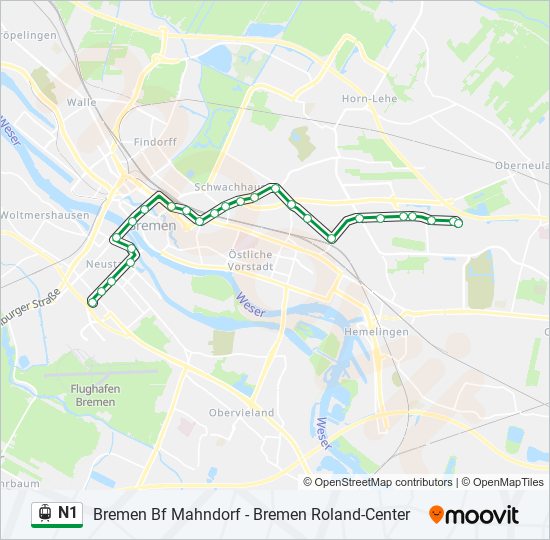 N1 light rail Line Map