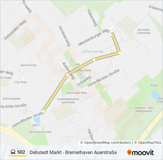 Bus 502 Route Map 502 Route: Schedules, Stops & Maps - H.-Böckler-Str./Bad 1 (Updated)